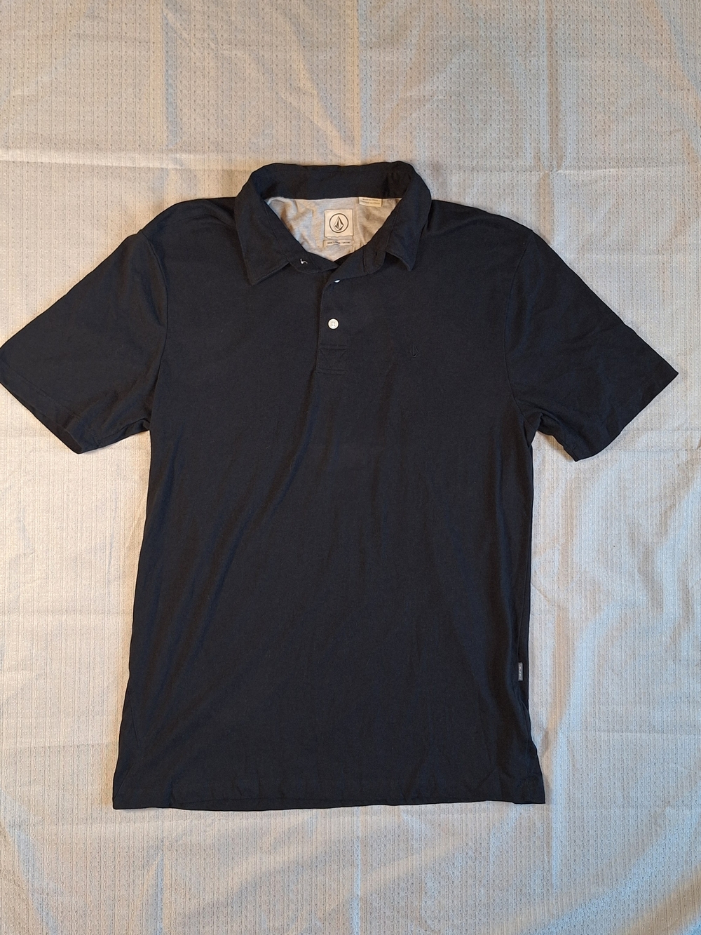 Volcom Men's Black Polo Shirt Size L Skate Surf